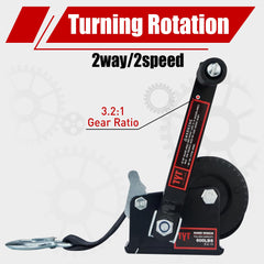 Zinc black plating protects the winch against rust during outdoor use.