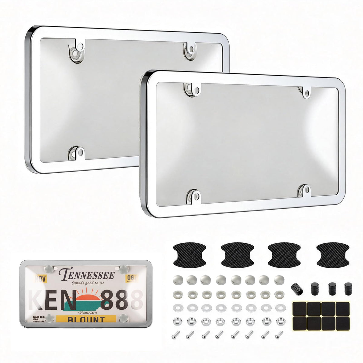 Tzuoen clear license plate cover frame for standard US plates protects readability.