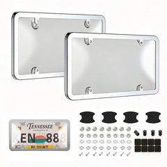 Tzuoen clear license plate cover frame for standard US plates protects readability.