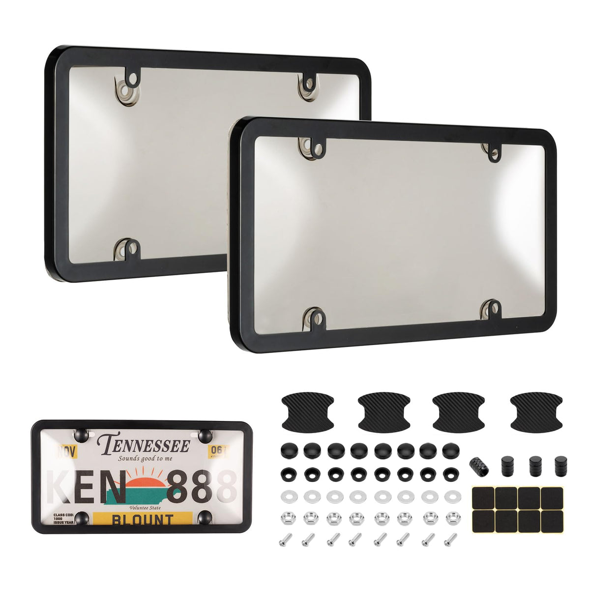 Tzuoen clear license plate cover frame for front and rear protection