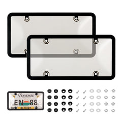Tzuoen clear license plate cover – front view showing full visibility with protection.