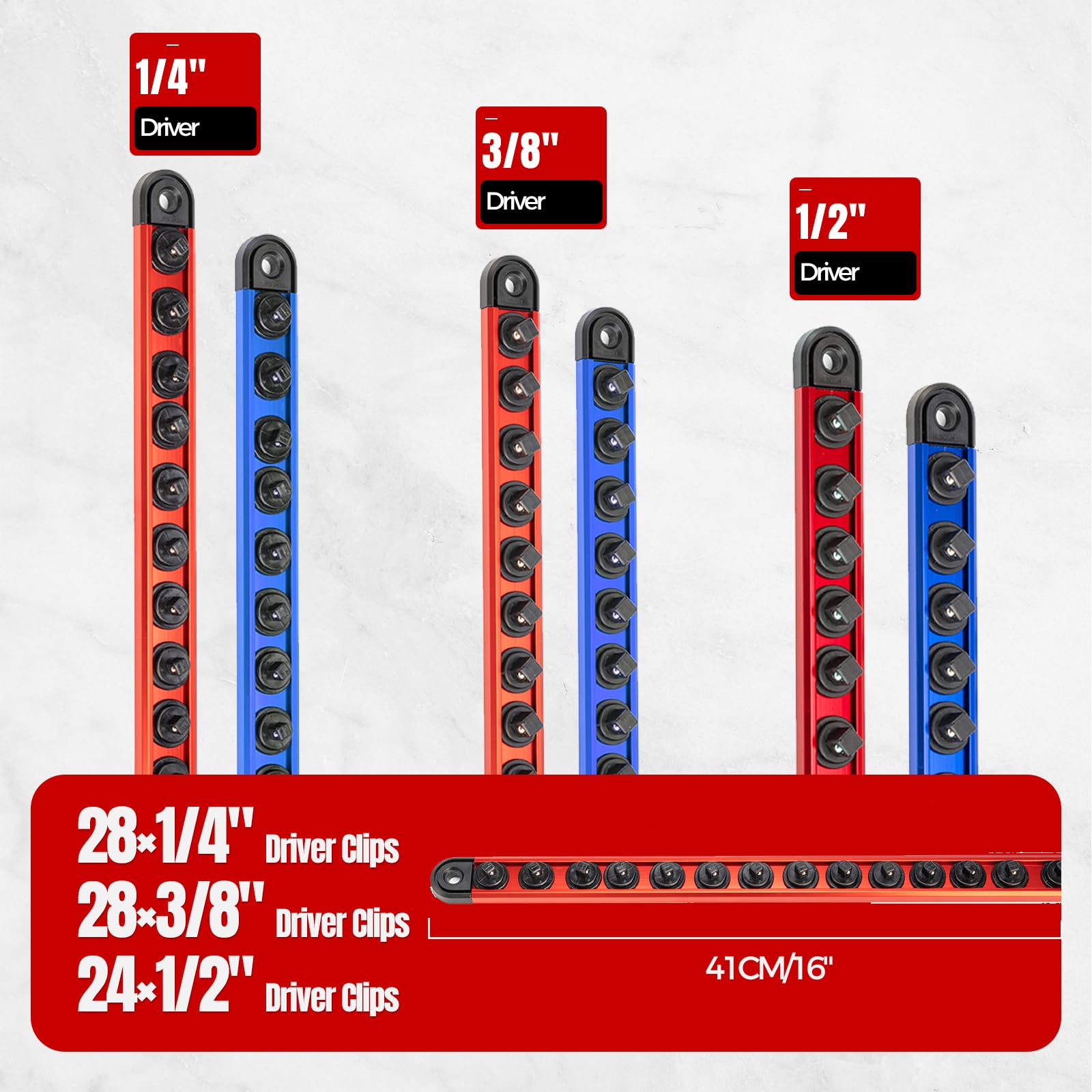 Tzuoen socket organizer in a toolbox drawer for quick access