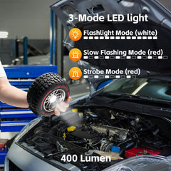 Tzuoen 400‑lumen LED flashlight for roadside visibility and emergencies.