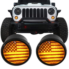 U-Box Wrangler JK front turn signal amber LED improves night visibility.