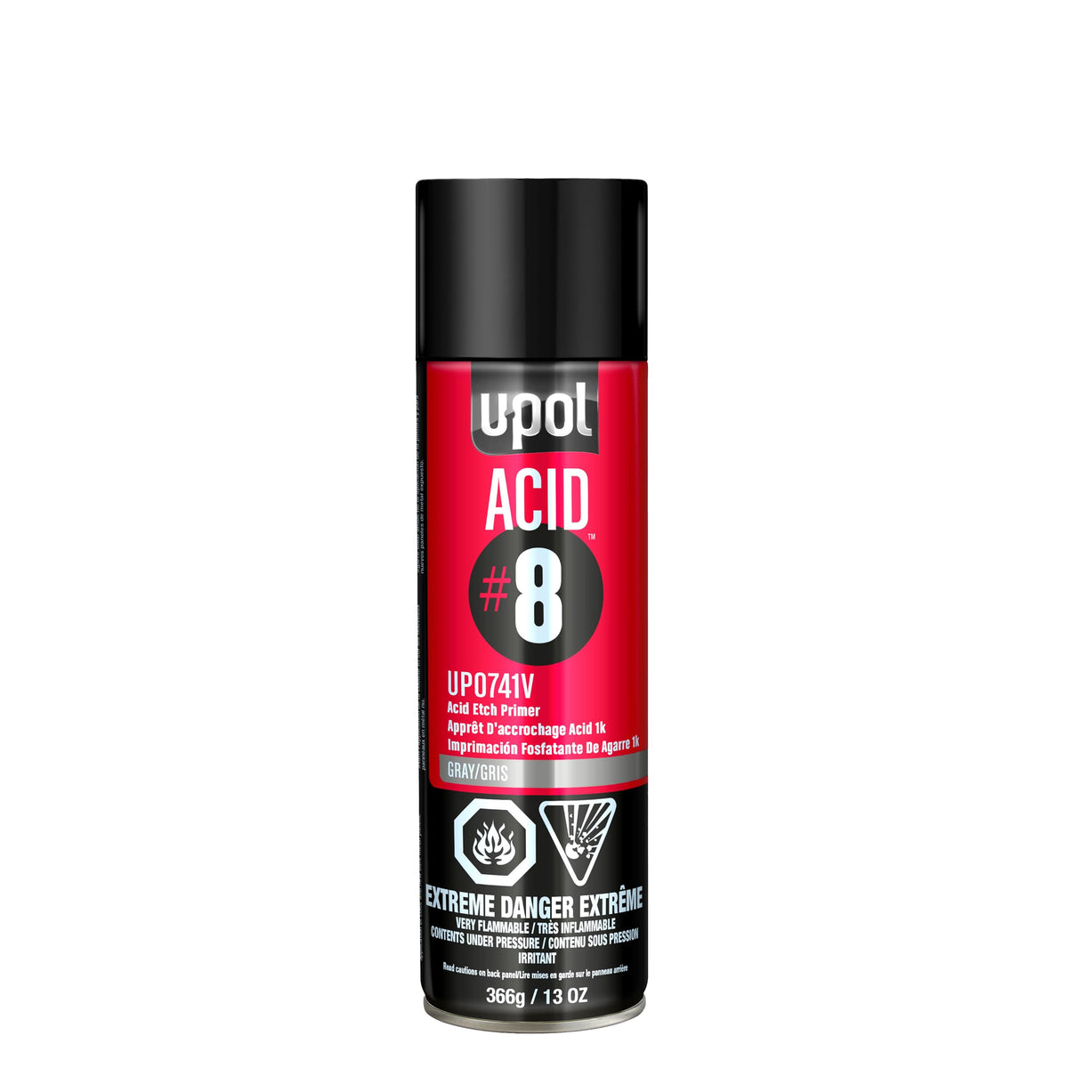 U-POL ACID#8 etch primer spray on bare metal provides strong adhesion and anti-corrosion protection.