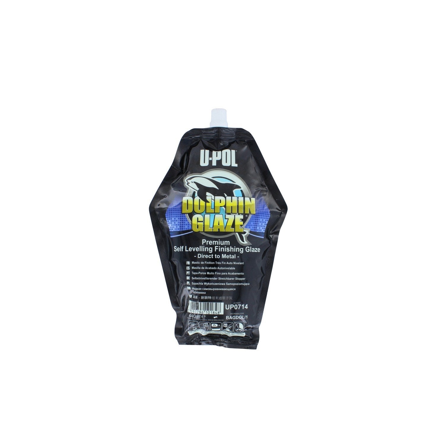 U-Pol Dolphin Glaze self leveling bottle delivers smooth finishes and fast tack-free results.