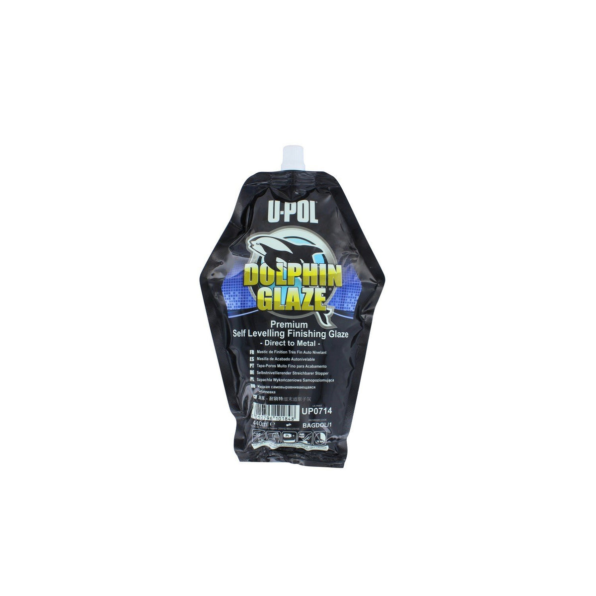 U-Pol Dolphin Glaze self leveling bottle delivers smooth finishes and fast tack-free results.