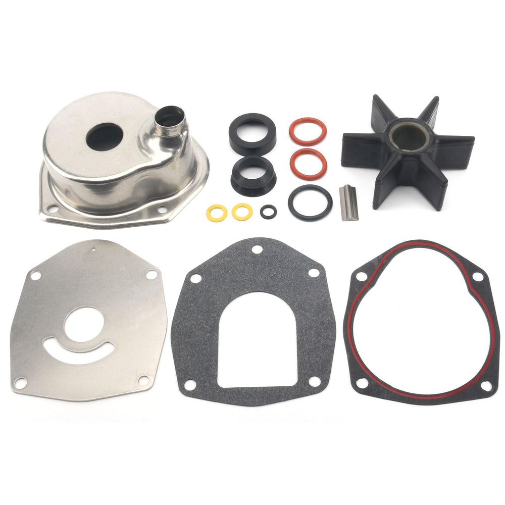 UANOFCN water-pump-face-plate shown with impeller kit for Mercury Marine, supporting quick maintenance.