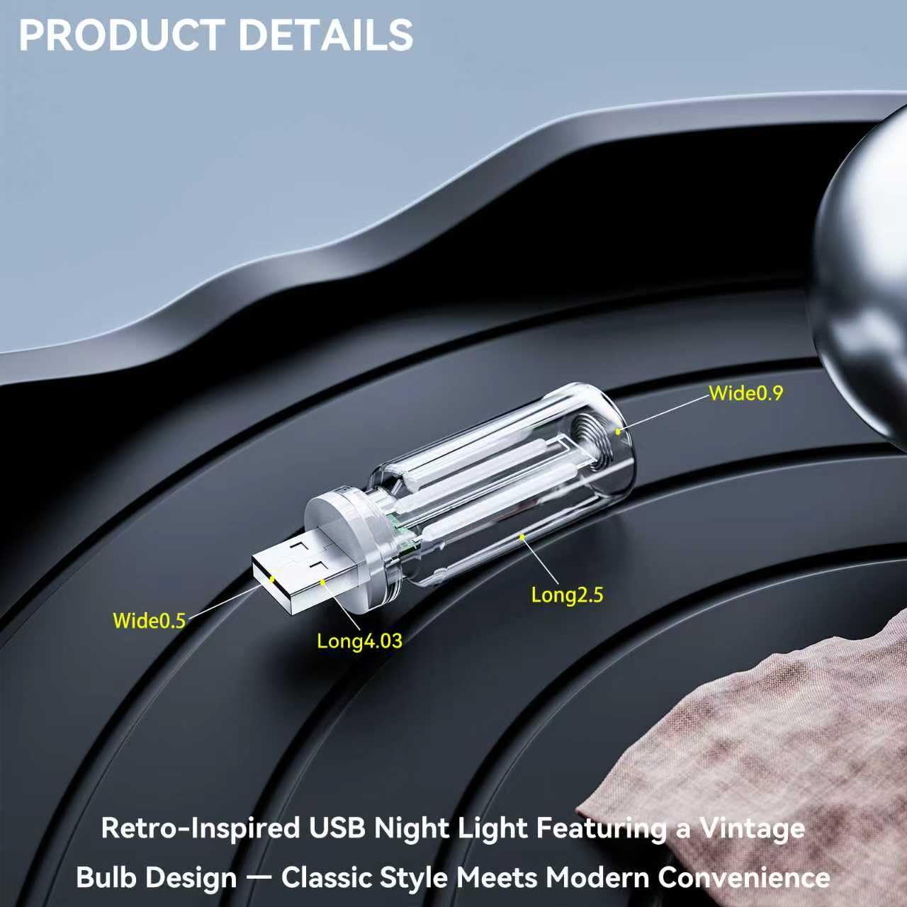 UBAPEV compact USB night light designed for universal compatibility.