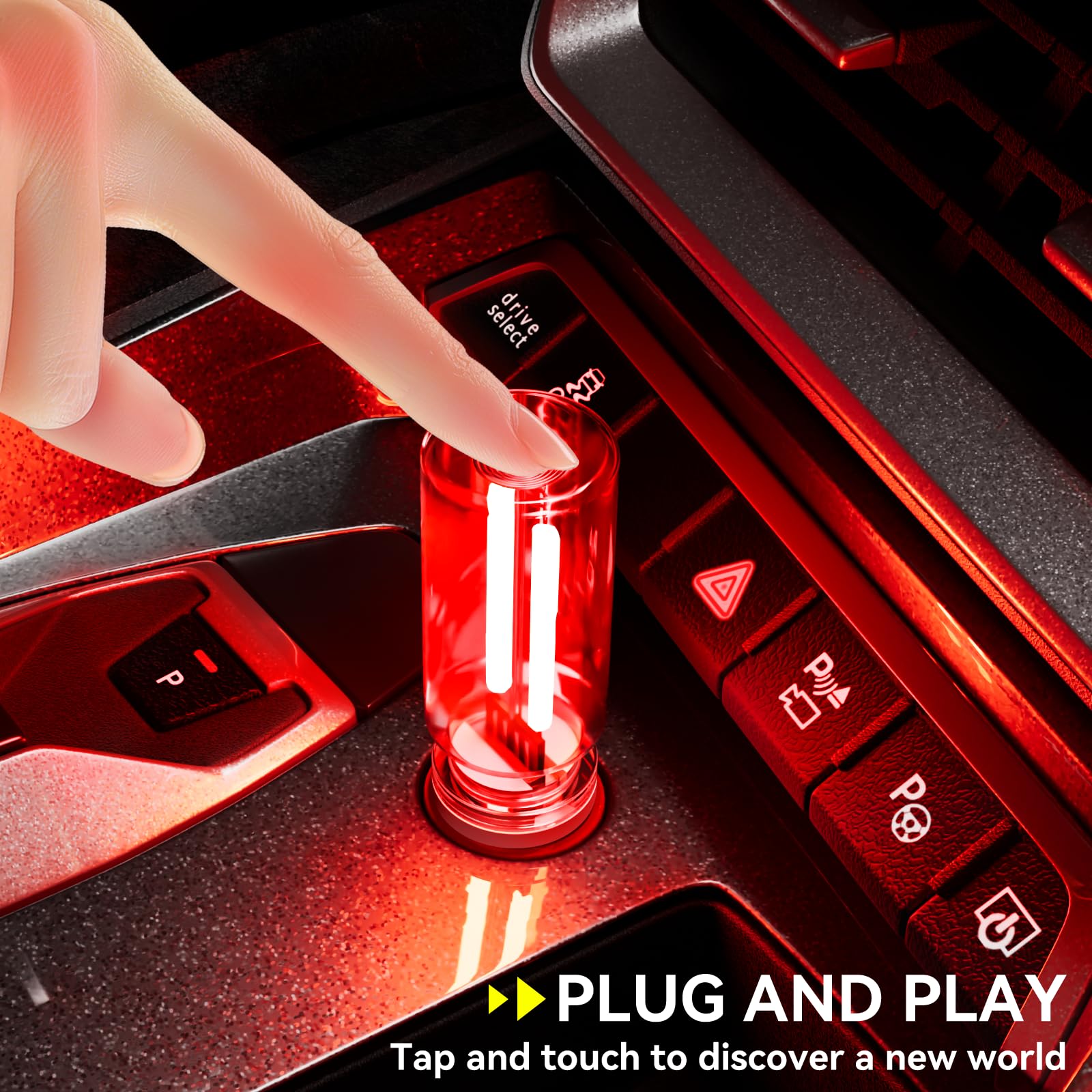 UBAPEV glass bottle night light in red glow enhances cozy desk or room.