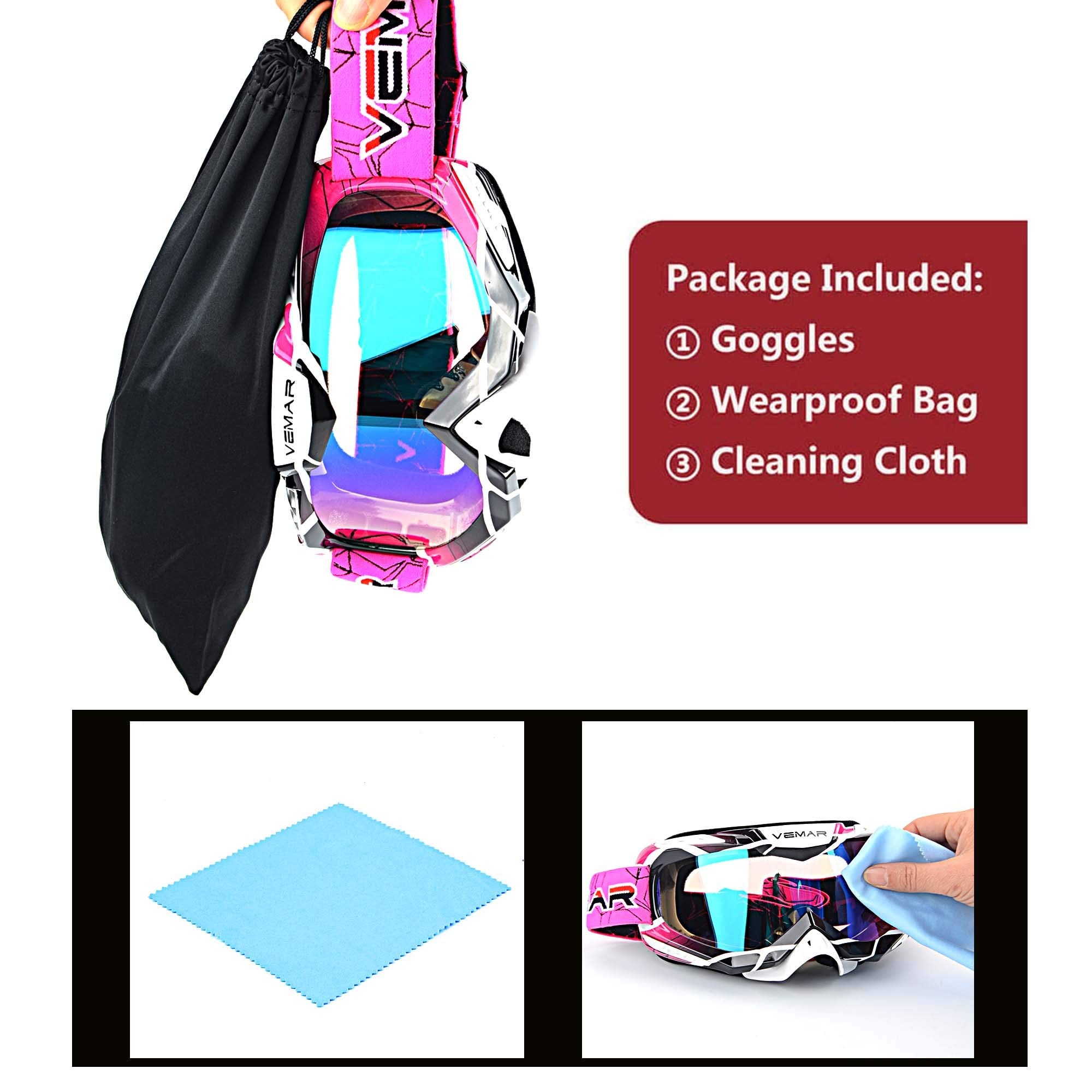 Ubelly lightweight motorcycle goggles ideal for long rides and easy packing.
