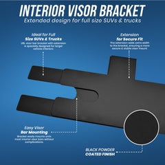 UBL full-size SUV and truck visor mount enhances light placement for better nighttime visibility.