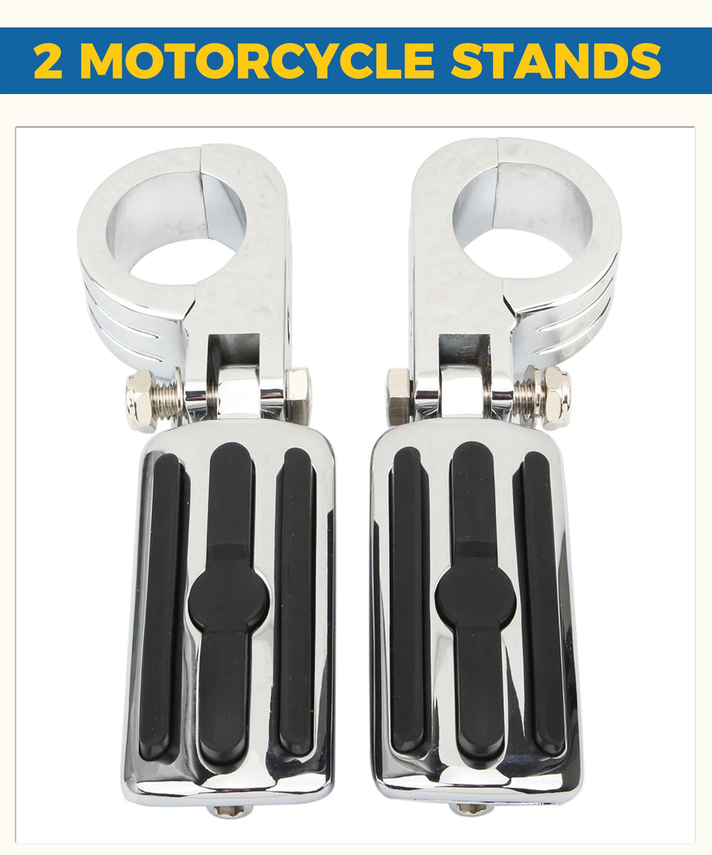 UBOG crash-bar clamps securely lock pegs onto the engine guard.