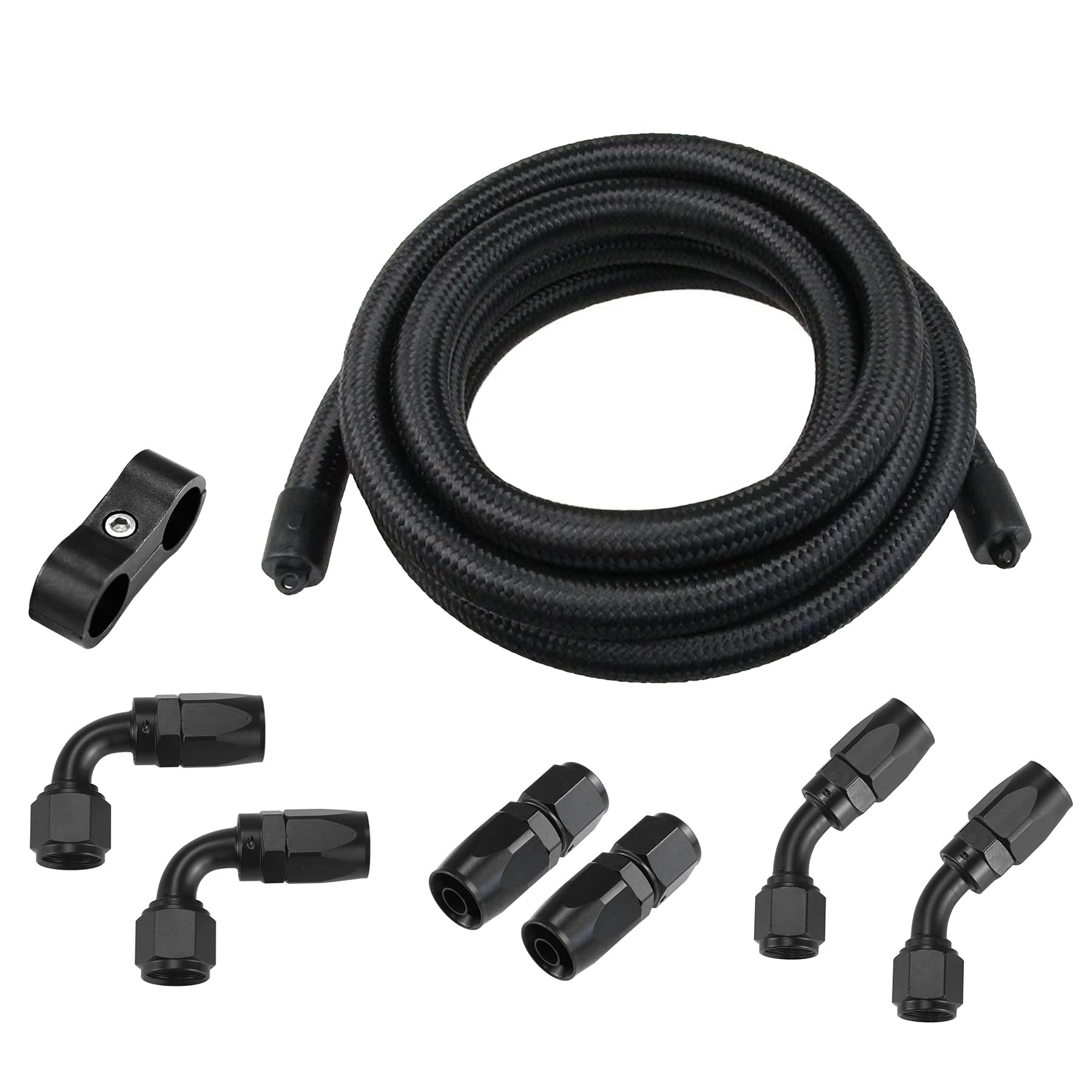 Ucreative 8AN CPE fuel hose kit with nylon braided line for durable fuel transfers.