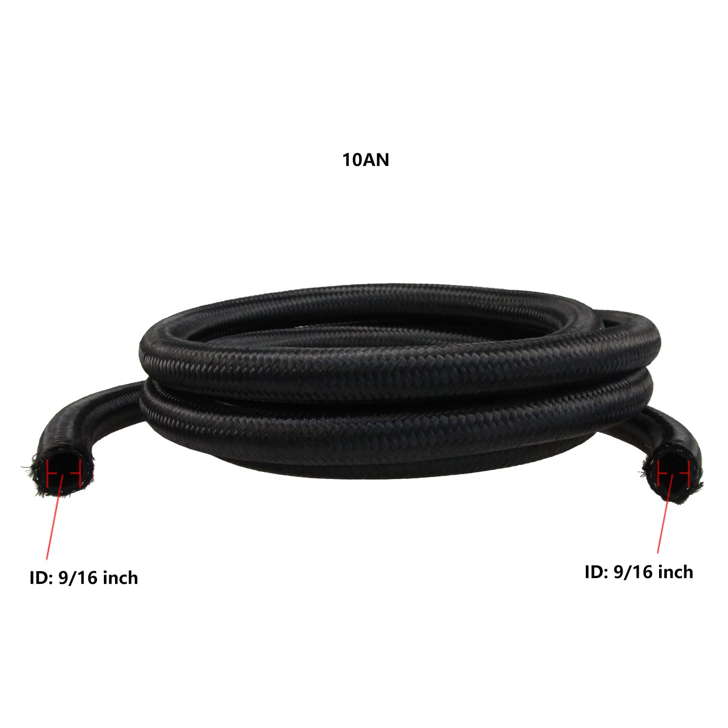 Ucreative fuel line kit installed with straight and angled ends for flexible routing.