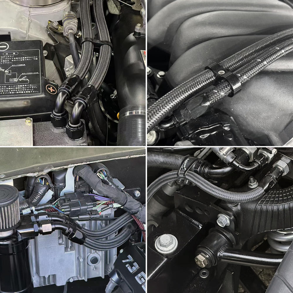 Ucreative hose separator clamp helps keep lines neat and organized under hood.