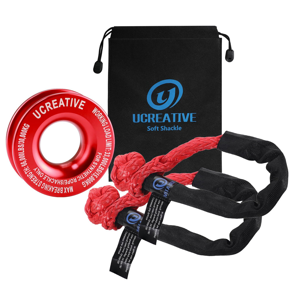 Ucreative red recovery ring assembly for durable off-road pulls
