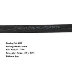 Ucreative SAE 30R7 fuel line closeup, high pressure capability and reliable seals.