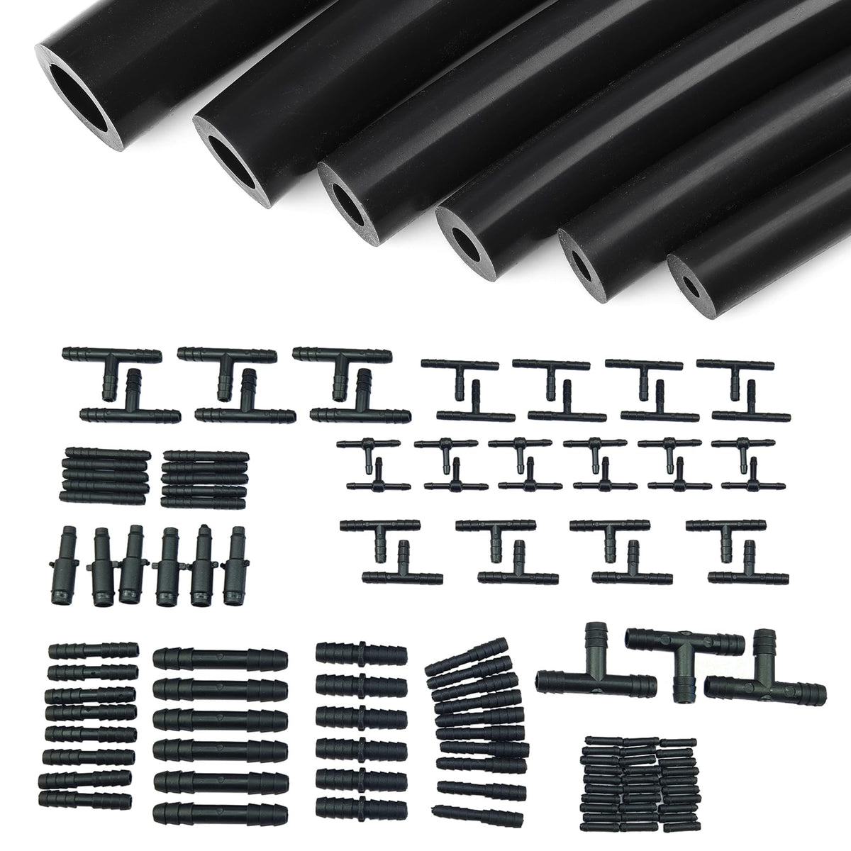 Ucreative silicone vacuum hose kit with six hoses, 5ft each, for versatile automotive connections.