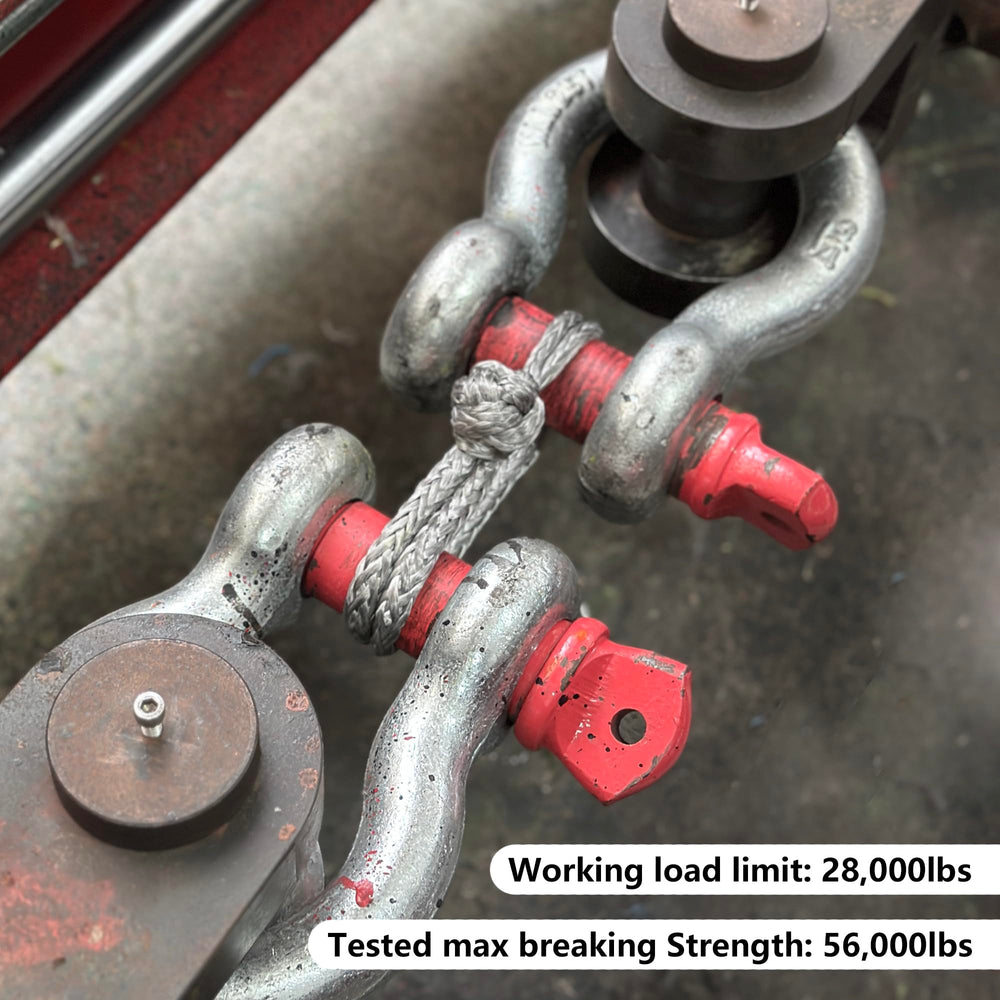 Ucreative soft shackle comparison to snatch block shows reduced abrasion