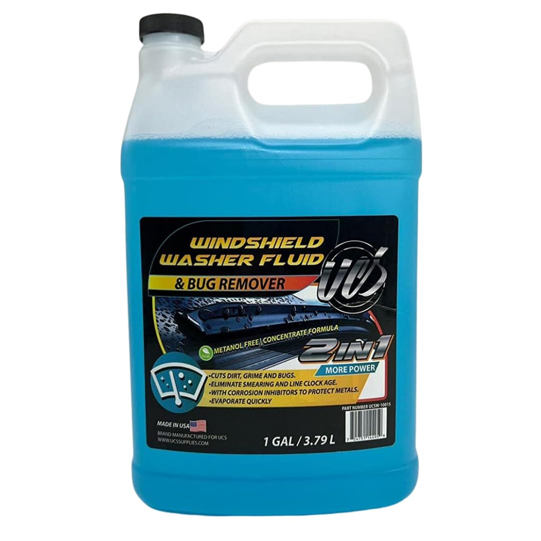 UCS Windshield Fluid bottle pouring for quick streak-free cleaning