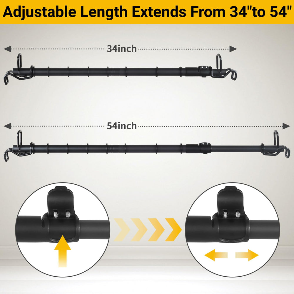 UEGHNS telescopic adjustable bar shown extending to fit most vehicles