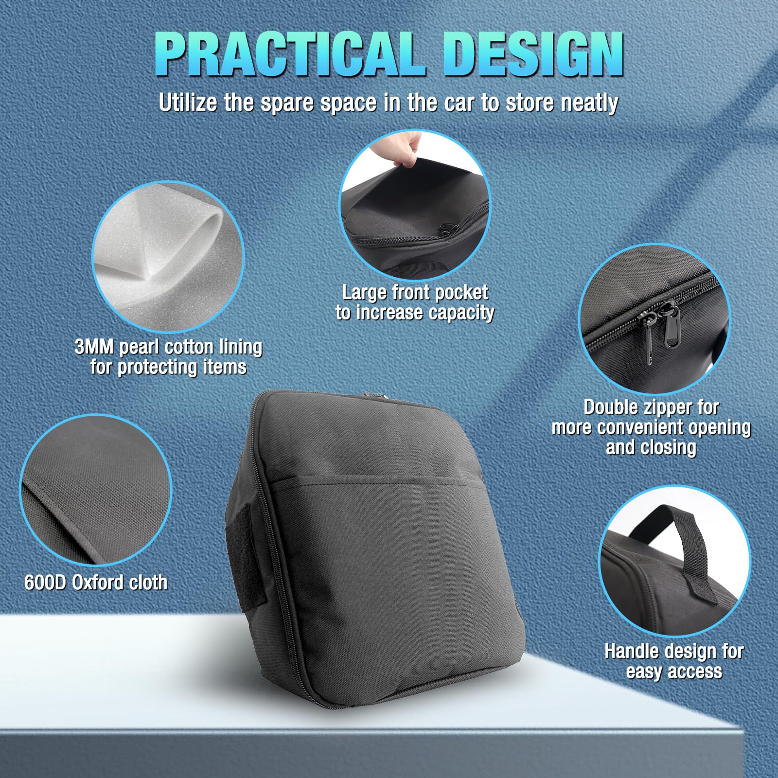 Uemicip RAV4 organizer shows large front pocket for frequently used items.