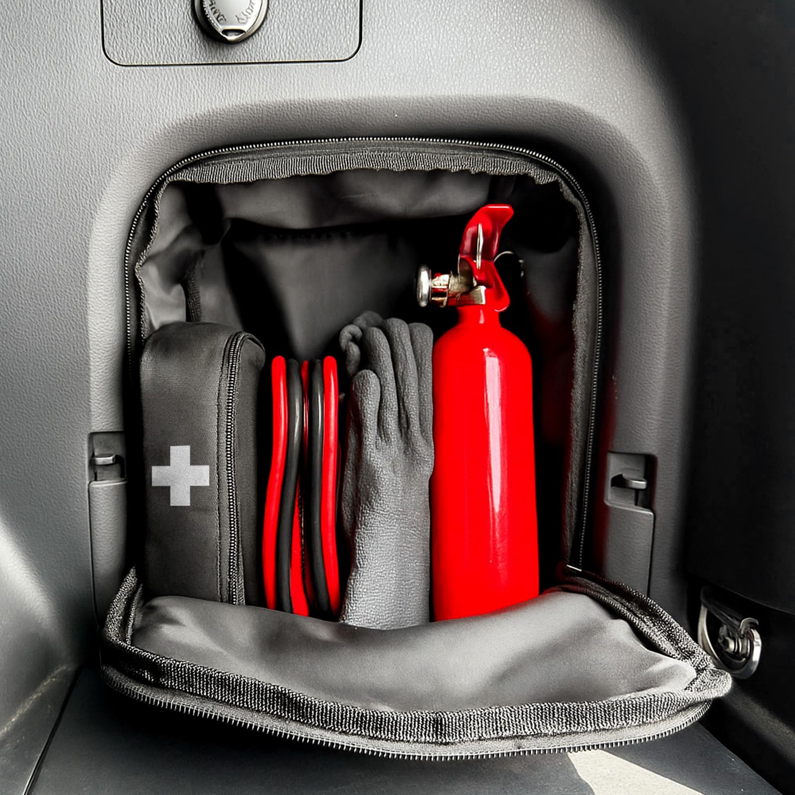 Uemicip RAV4 trunk organizer in use keeping items tidy.