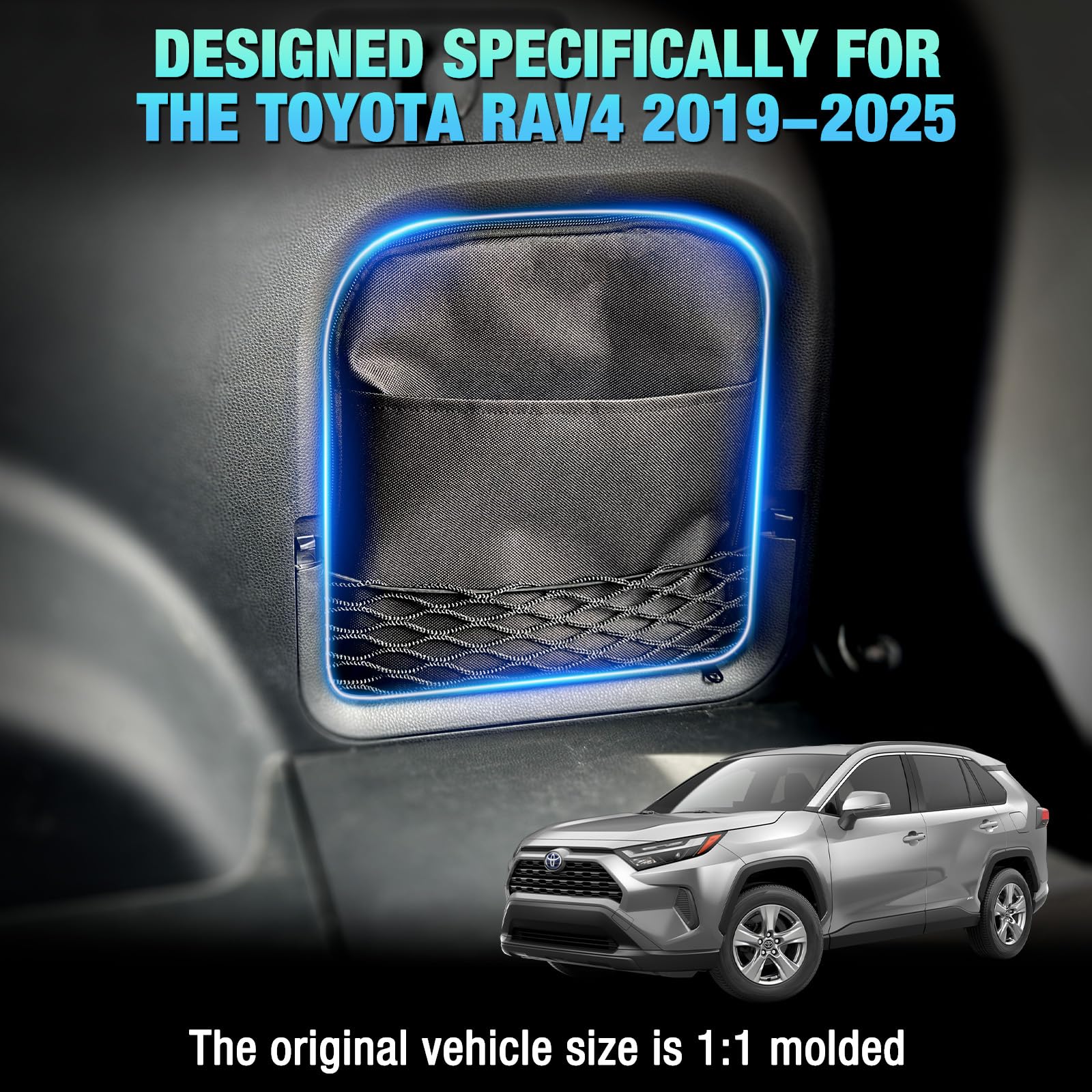 Uemicip RAV4 organizer side view demonstrates compact, secure storage.