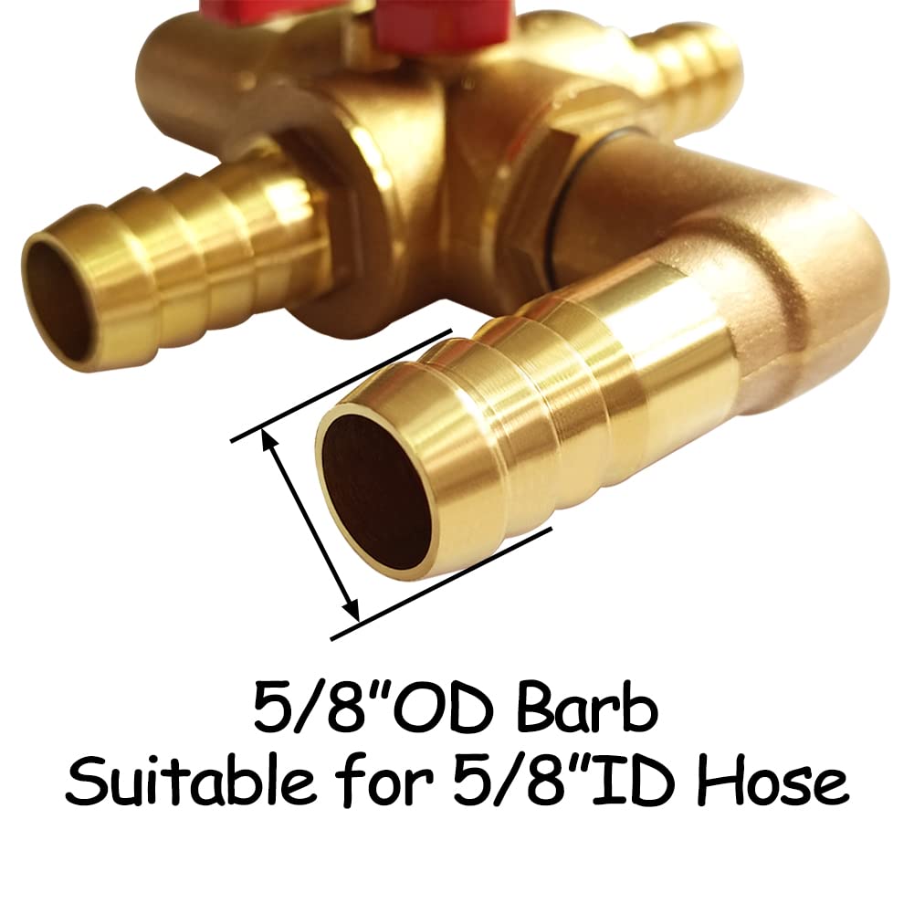 Uenede 4-way hose barb valve body for multi-direction flow in vehicles.