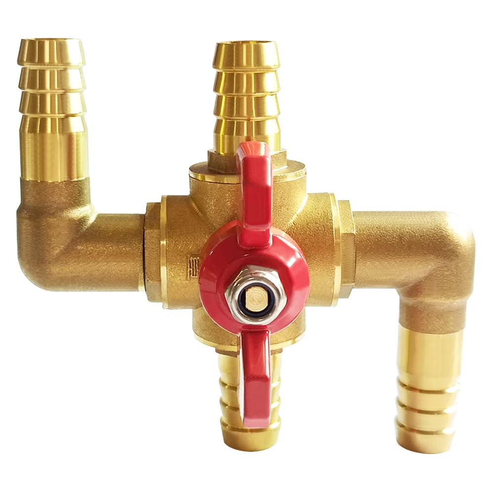 Uenede complete valve package for 5/8 inch barb fittings and bypass setup.