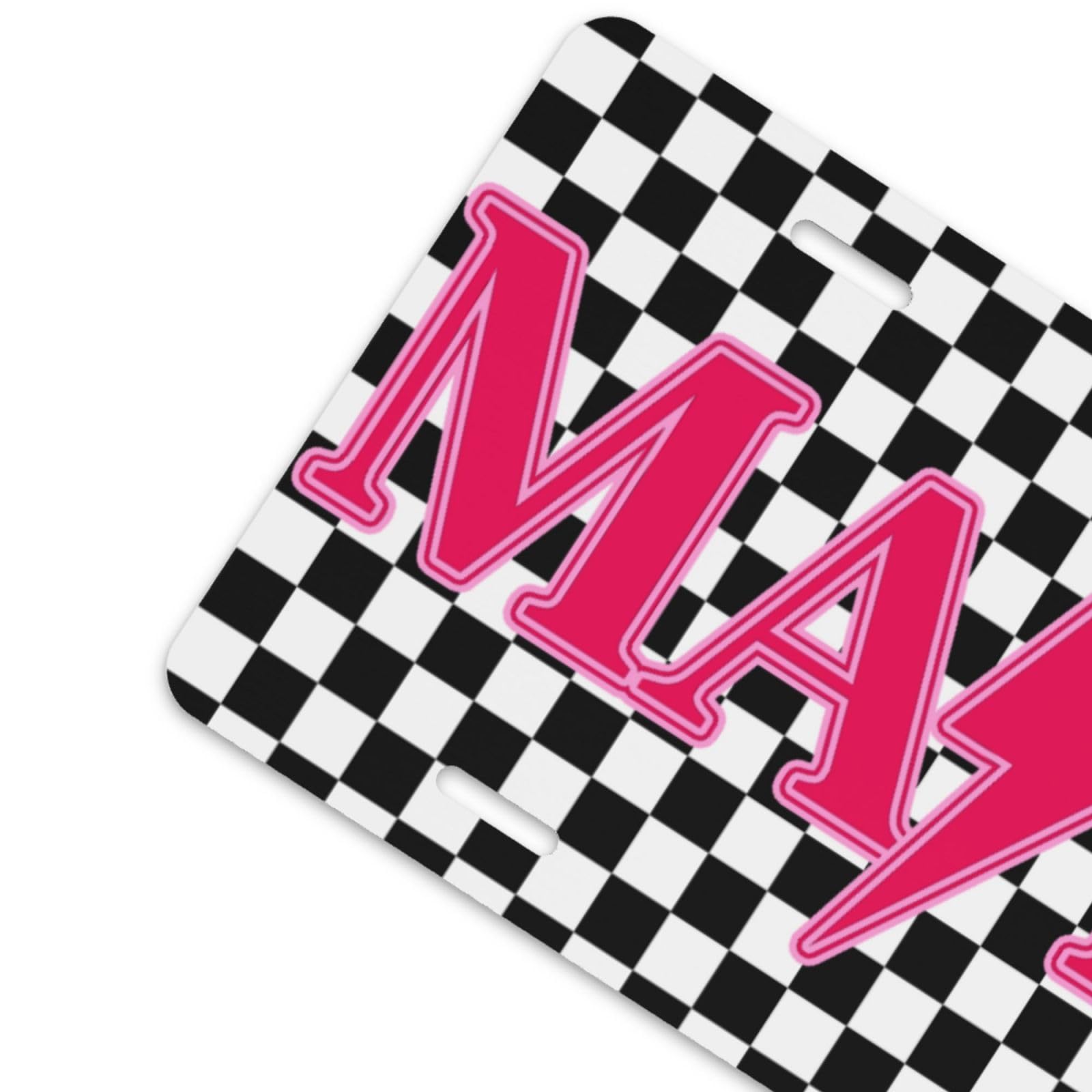UEQIKI Mama pink checkered design emphasizes vibrant graphics for exterior appeal