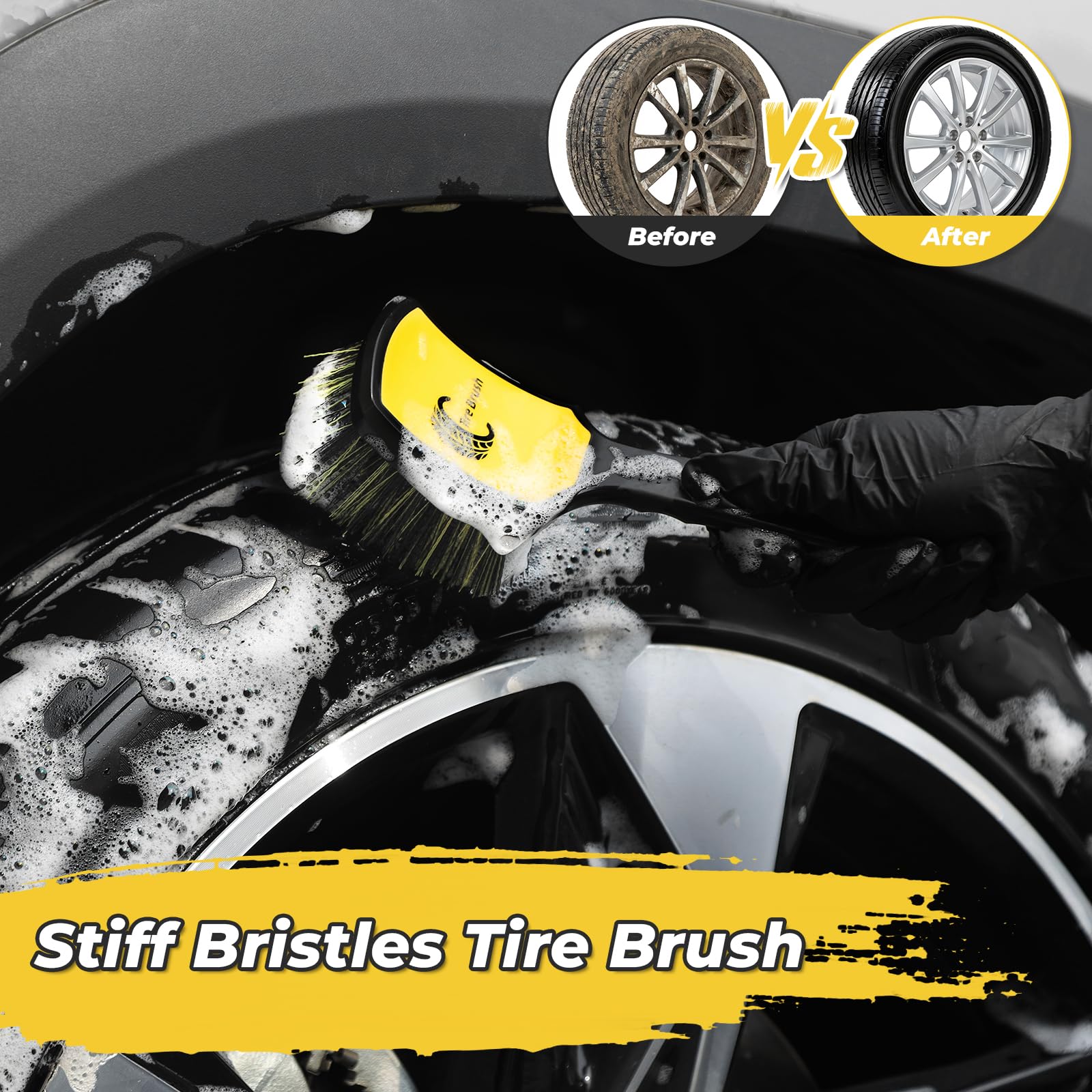 UERTUN ergonomic non-slip handle reduces fatigue during detailing.