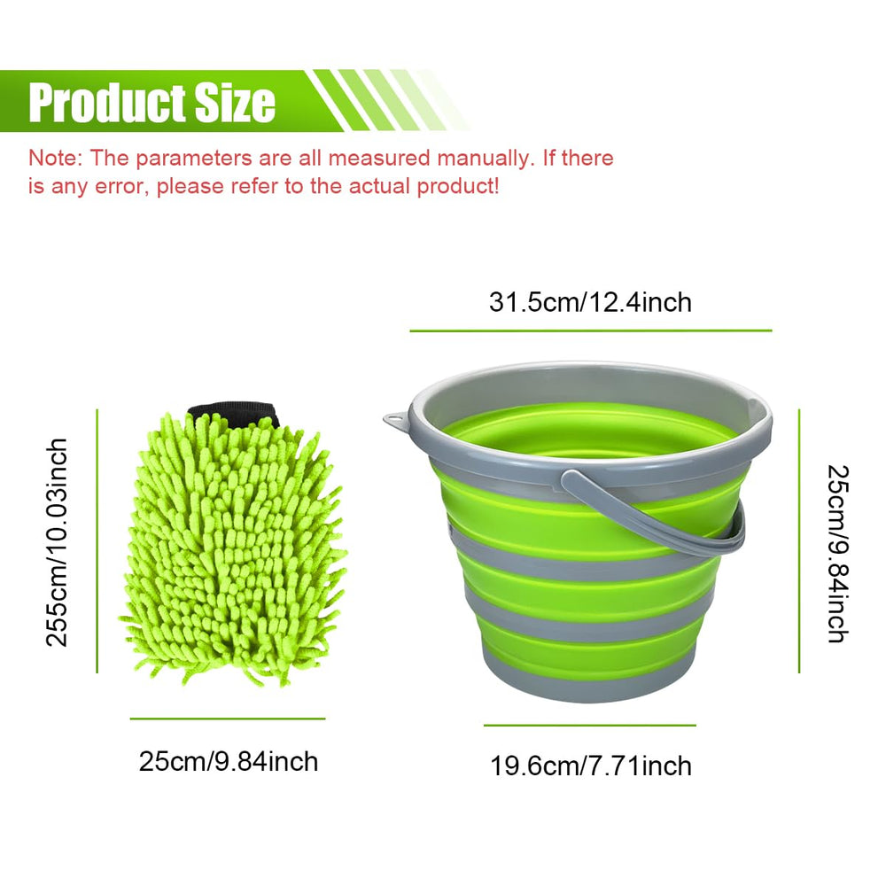 UHANBUT collapsible bucket side view showing sturdy base for stable pours