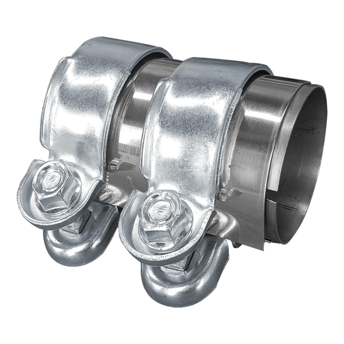 UHANBUT exhaust clamp front view highlights durable stainless steel construction for long life.