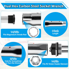 UHEGDRR magnesium anode rod 9.25 inch for corrosion protection.