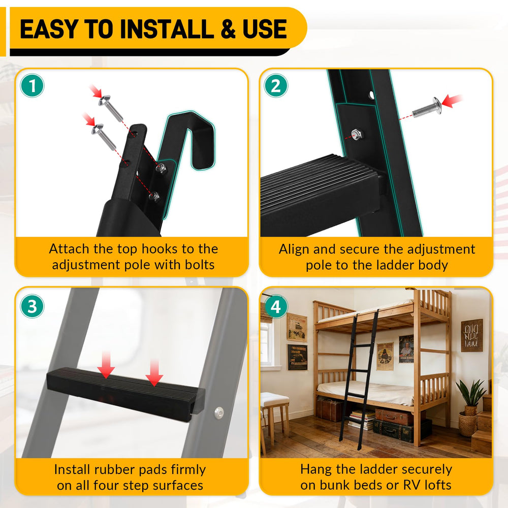 UIABOPZ bunk bed ladder is versatile and portable for dorms or RVs.