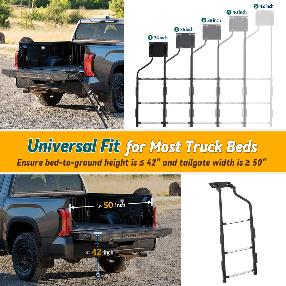 UIABOPZ rust-proof coating on tailgate ladder for durability