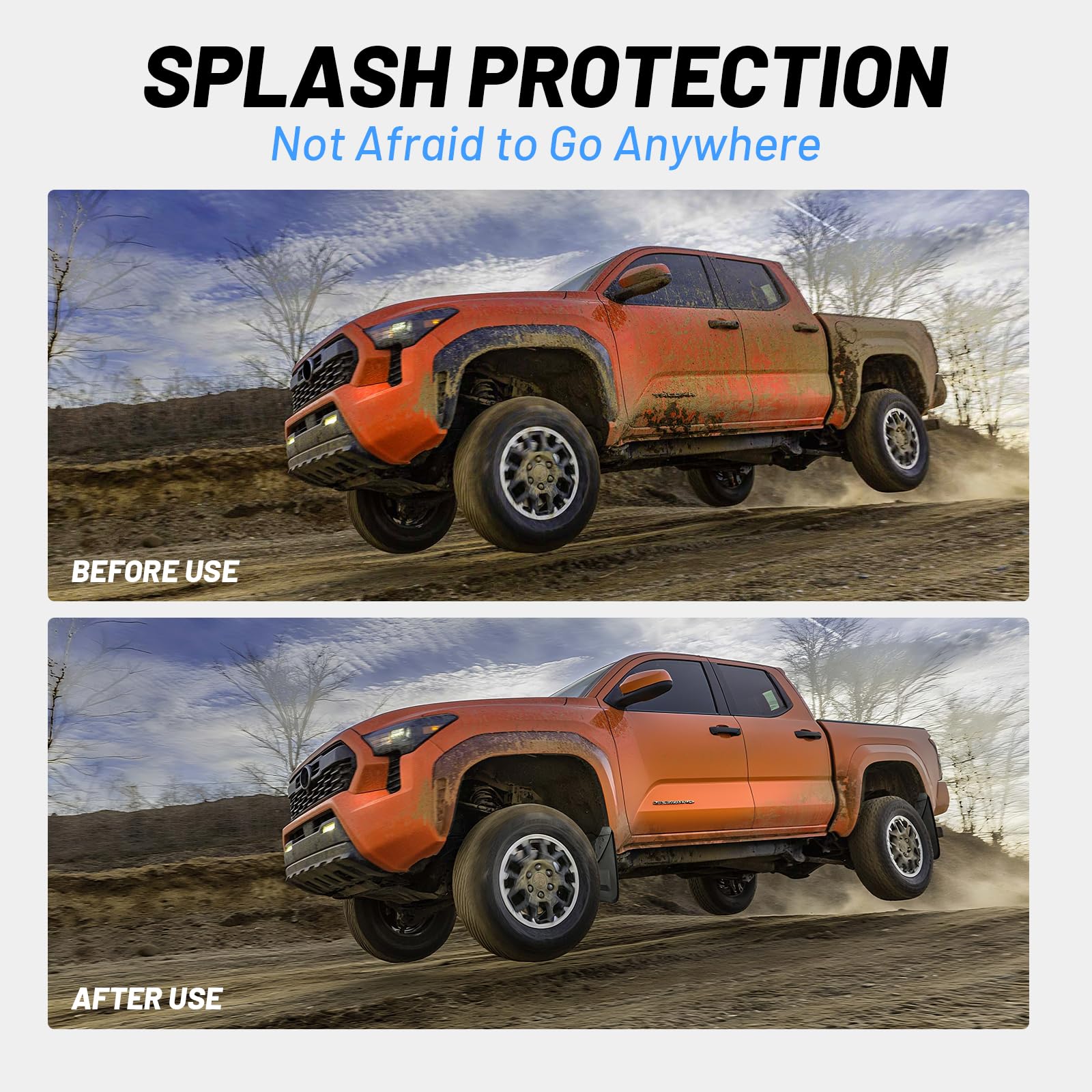 Uilffur mud flap installation kit with no-drill hardware included.