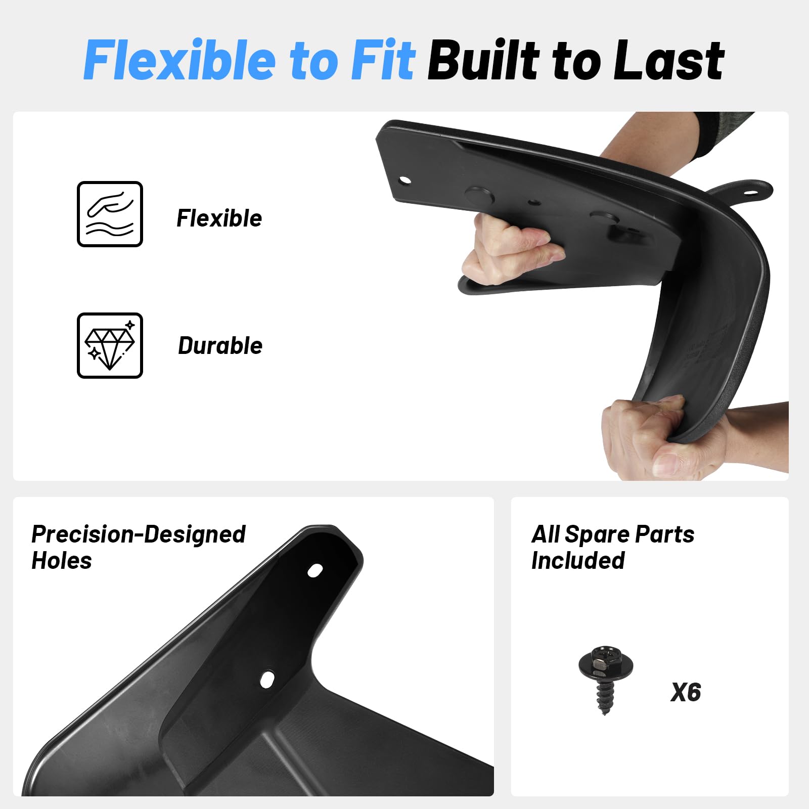Uilffur Tundra mud flaps front right guarding wheel wells from spray