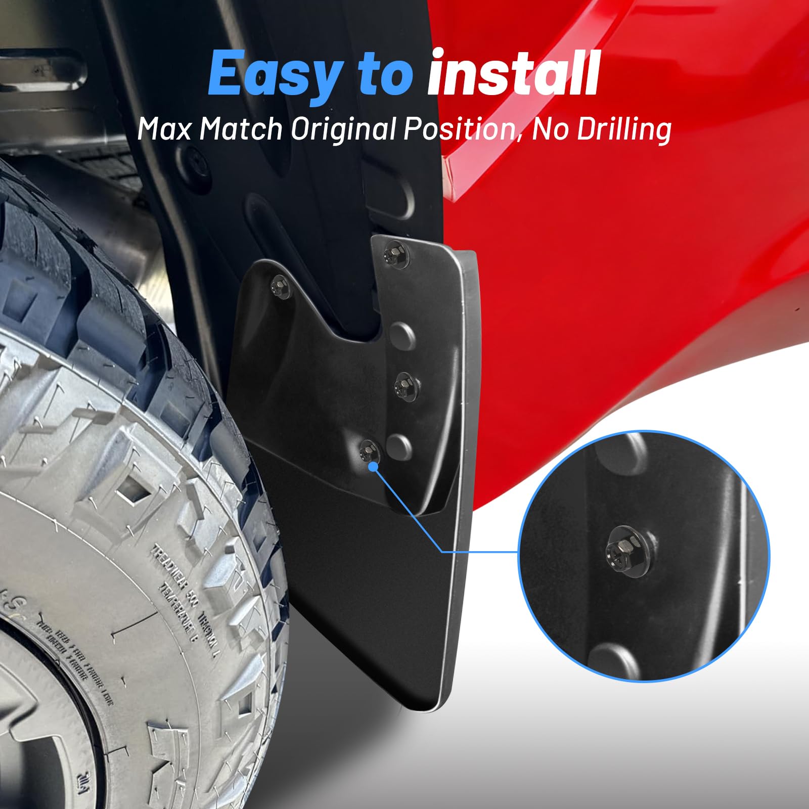 Uilffur Tundra mud flaps factory hole alignment guidance