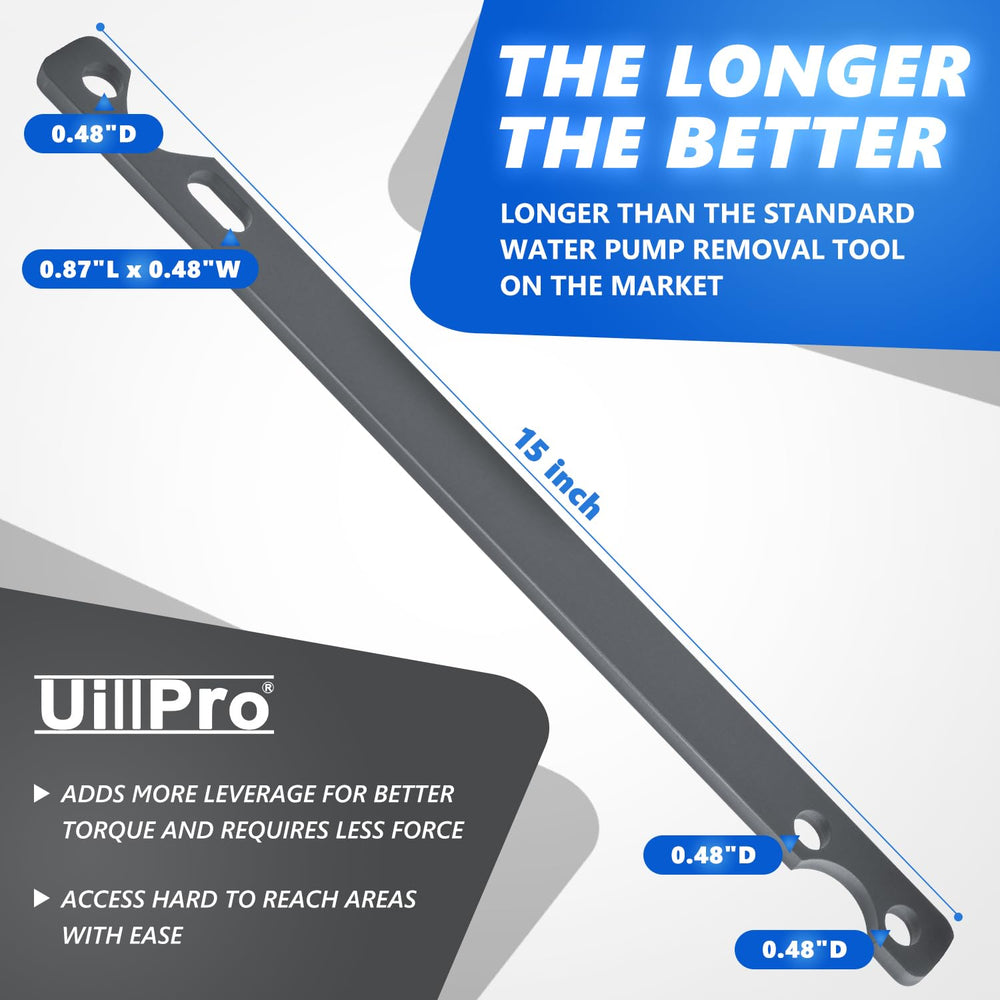 UillPro fan pulley holder stabilizes pulleys during removal.