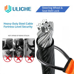 Uliche heavy-duty braided steel cable with PVC coating for durability.