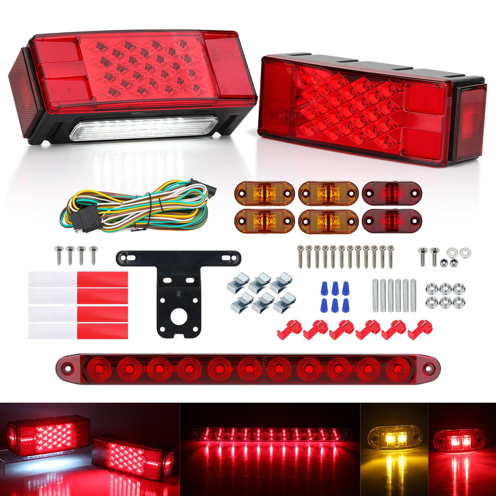 ULITECO left tail light with license plate light for enhanced trailer visibility.