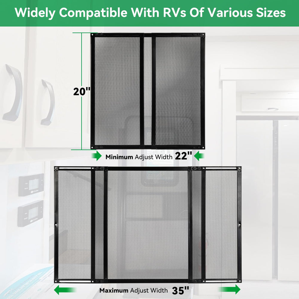 ULITECO lightweight-metal-door-guard is easy to install on campers' entryways.