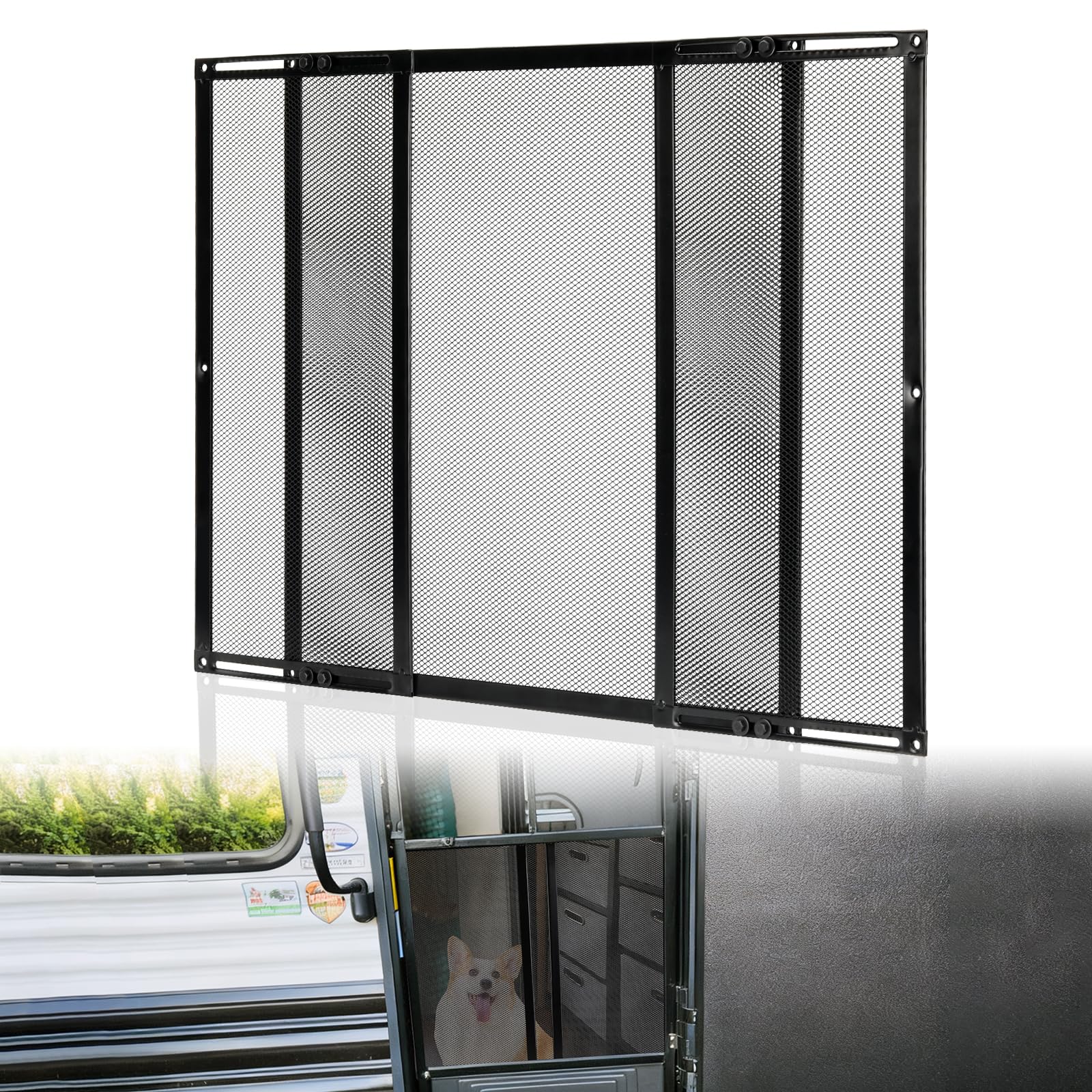 ULITECO Premium RV Screen Door Protector guards the entry during travel.