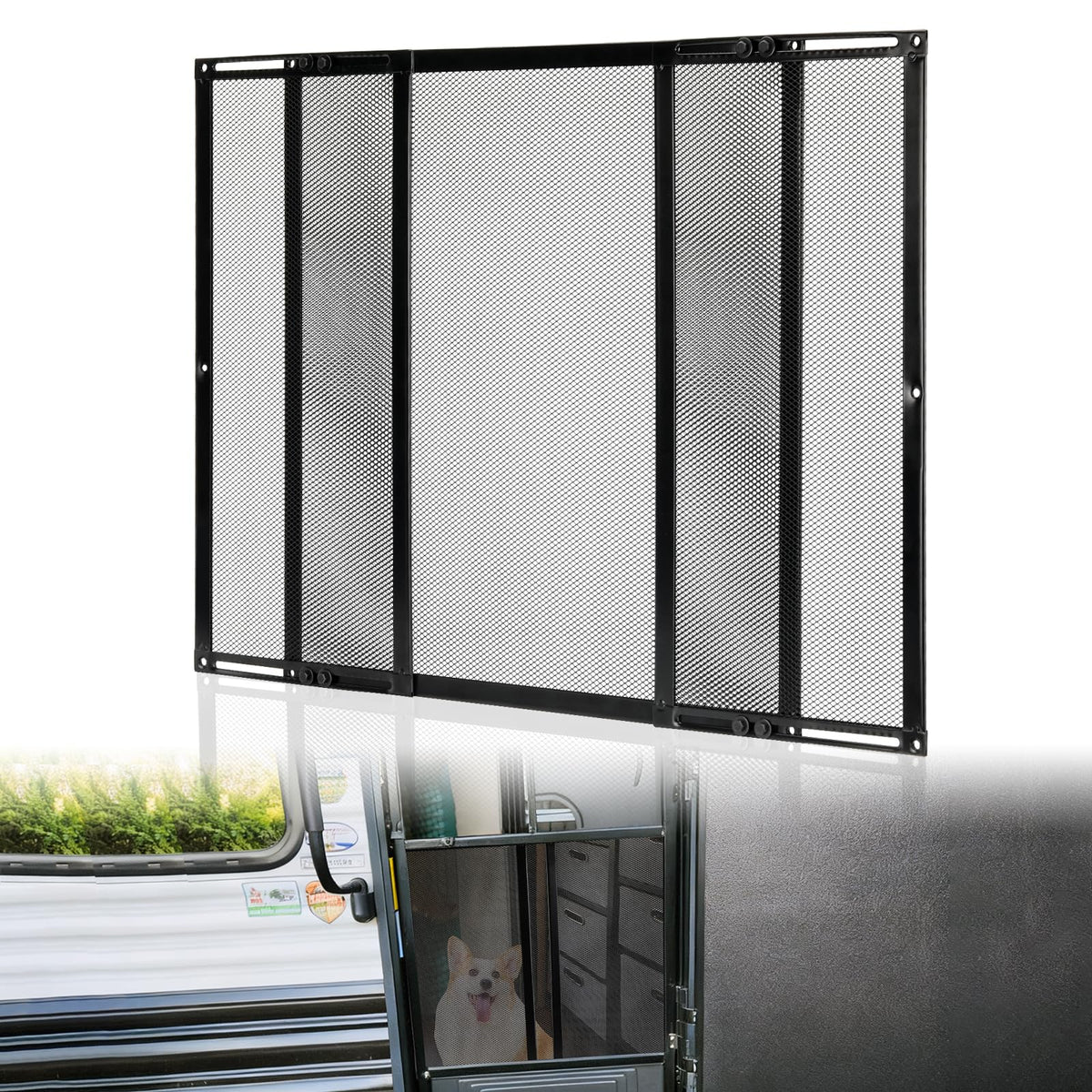 ULITECO Premium RV Screen Door Protector guards the entry during travel.