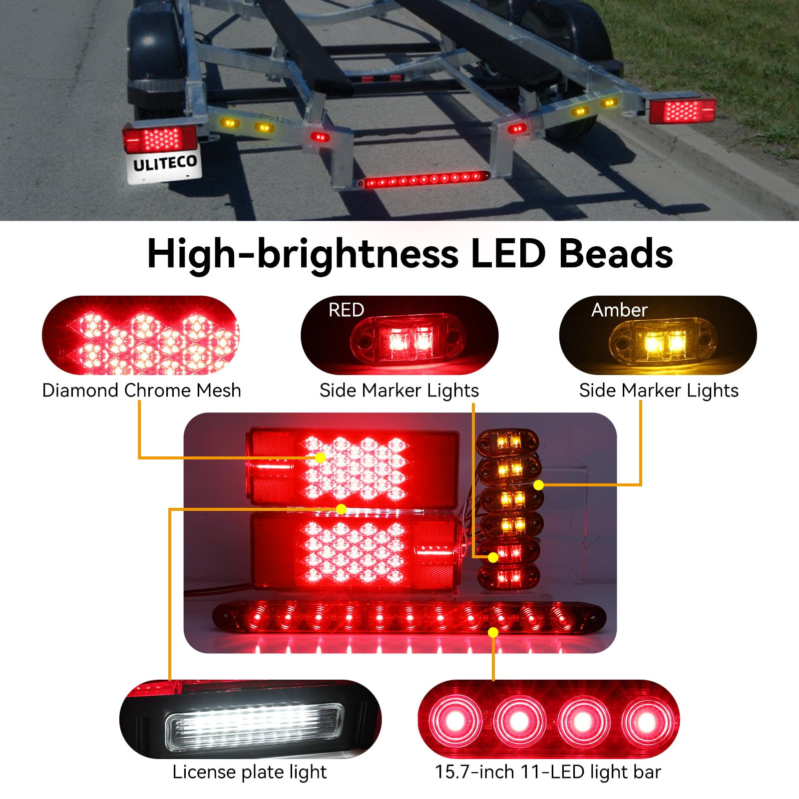 ULITECO reflective stickers add extra reflectivity for safer highway use.