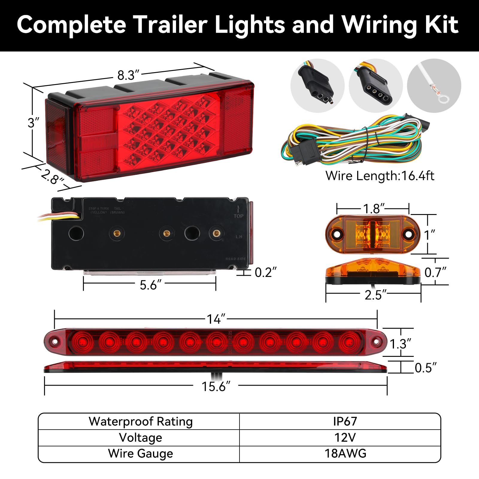 ULITECO right tail light with brake and turn signals for safer highway signaling.