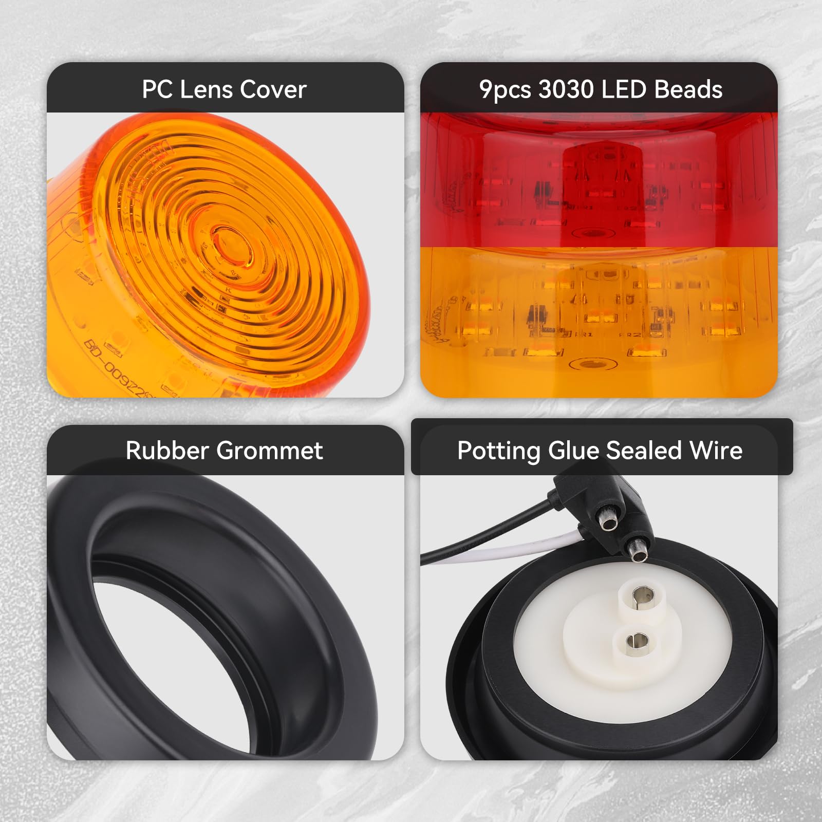 ULITECO rubber grommet trailer light seals against rain and dust.